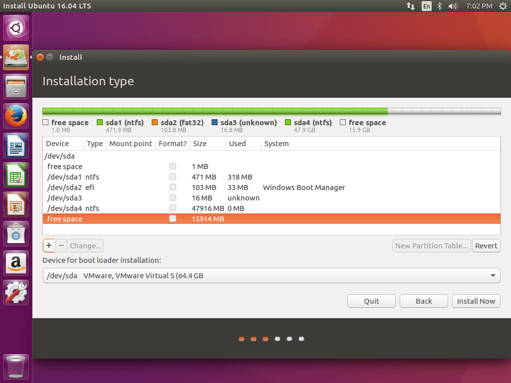 Create Ubuntu 16.04 Partitions