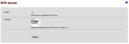 To enable OpenNTPD access the configuration page in the services menu.