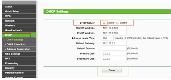 DHCP Settings
