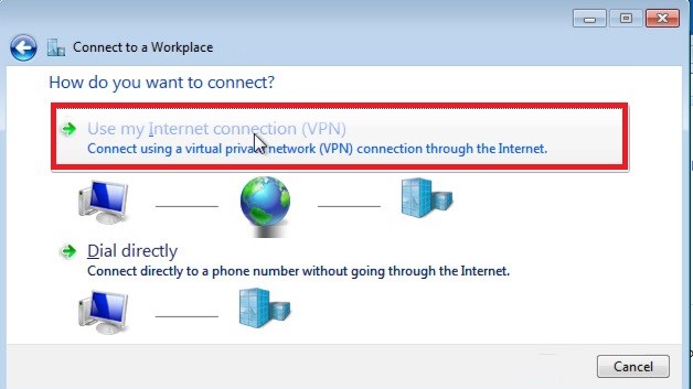 Use my Internet Connection (VPN)